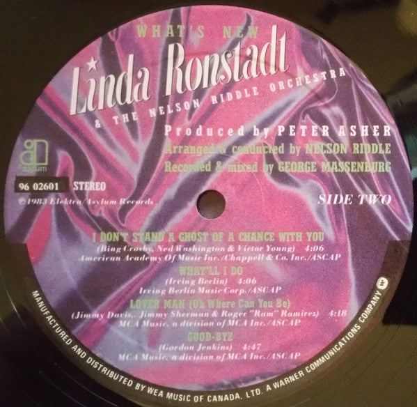 Linda Ronstadt & The Nelson Riddle Orchestra* : What's New (LP, Album, Qua)