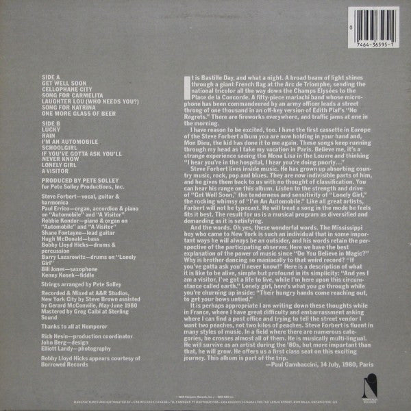 Steve Forbert : Little Stevie Orbit (LP, Album)
