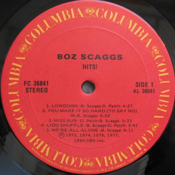 Boz Scaggs : Hits! (LP, Comp)