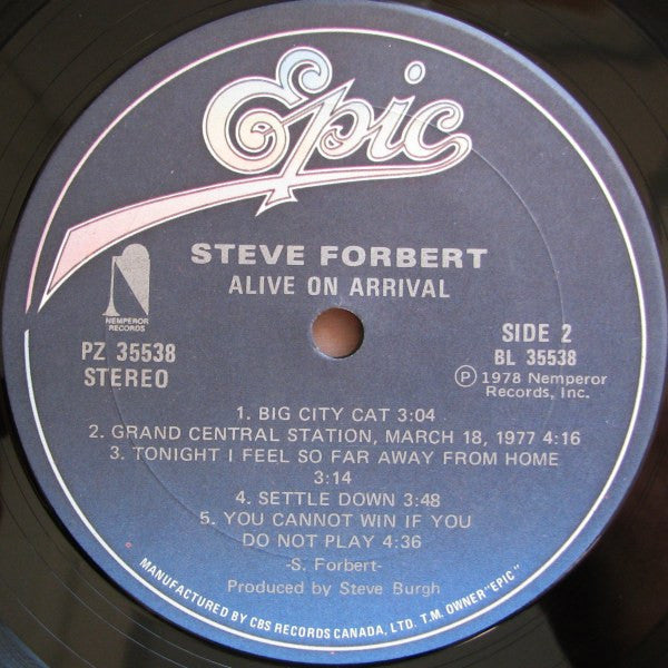 Steve Forbert : Alive On Arrival (LP, Album, RE, RP)