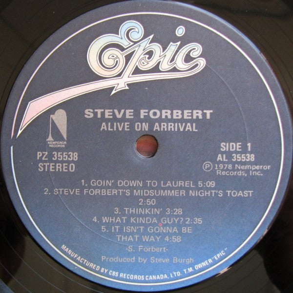 Steve Forbert : Alive On Arrival (LP, Album, RE, RP)