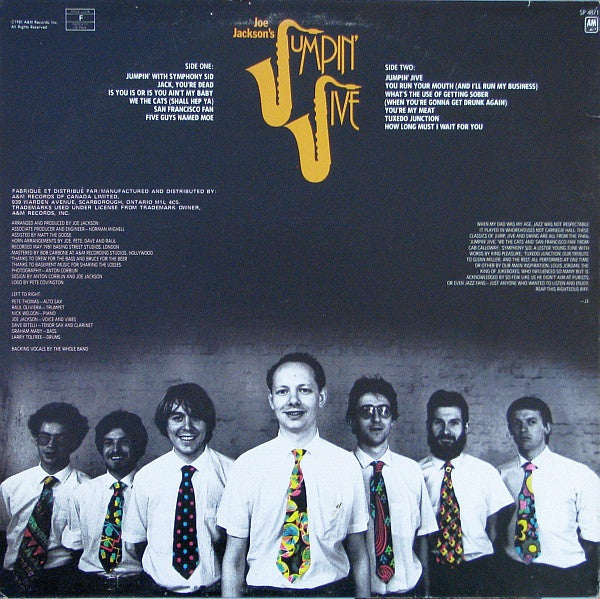 Joe Jackson : Joe Jackson's Jumpin' Jive (LP, Album)