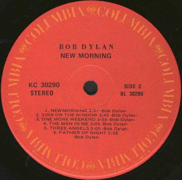 Bob Dylan : New Morning (LP, Album, RE)