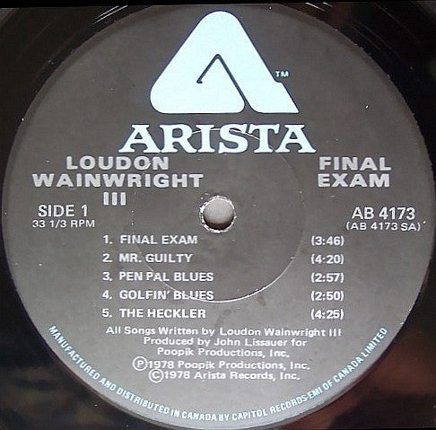 Loudon Wainwright III : Final Exam (LP, Album)