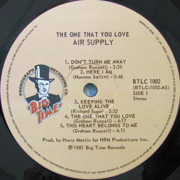 Air Supply : The One That You Love (LP, Album)