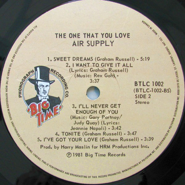 Air Supply : The One That You Love (LP, Album)