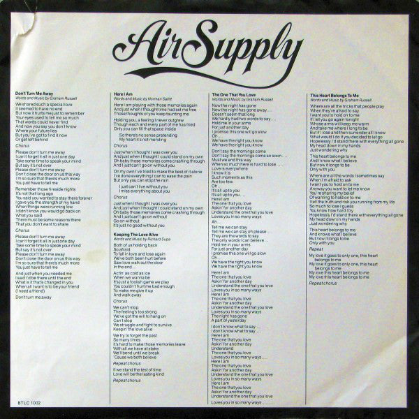 Air Supply : The One That You Love (LP, Album)