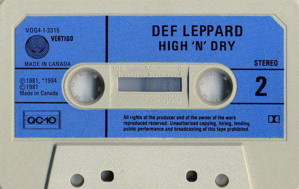 Def Leppard : High 'N' Dry (Cass, Album, RE, Dol)