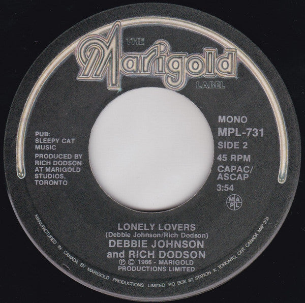 Debbie Johnson & Rich Dodson : Lonely Lovers (7")