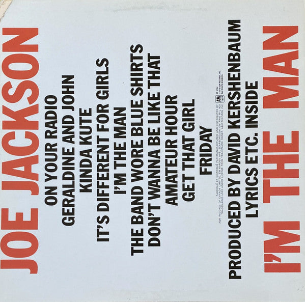 Joe Jackson : I'm The Man (LP, Album, Cin)