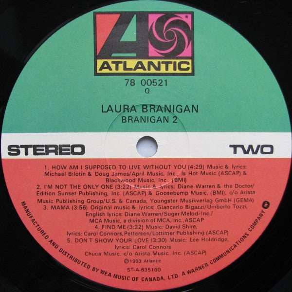 Laura Branigan : Branigan 2 (LP, Album)