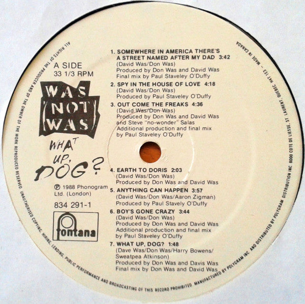 Was (Not Was) : What Up, Dog? (LP, Album)