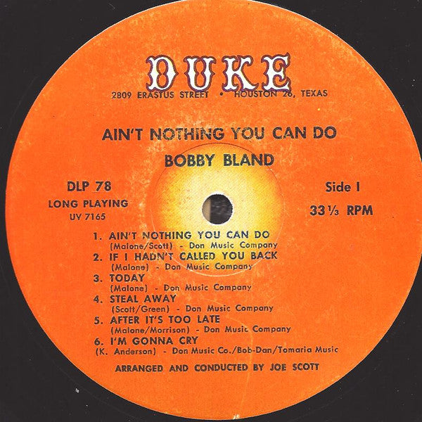Bobby Bland : Ain't Nothing You Can Do (LP, Album, Mono)