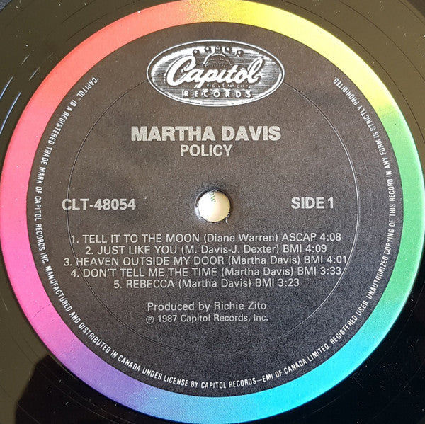 Martha Davis : Policy (LP, Album)