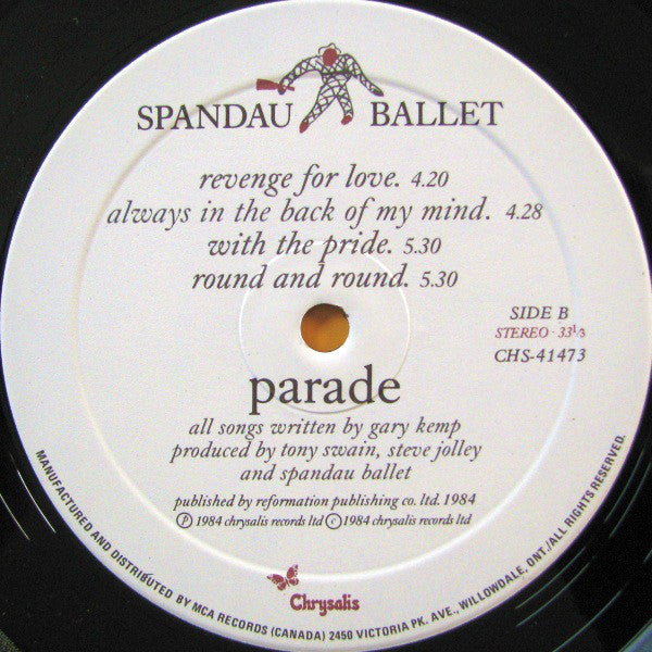 Spandau Ballet : Parade (LP, Album)