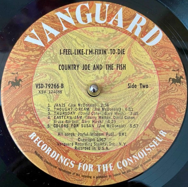 Country Joe And The Fish : I-Feel-Like-I'm-Fixin'-To-Die (LP, Album, RE)