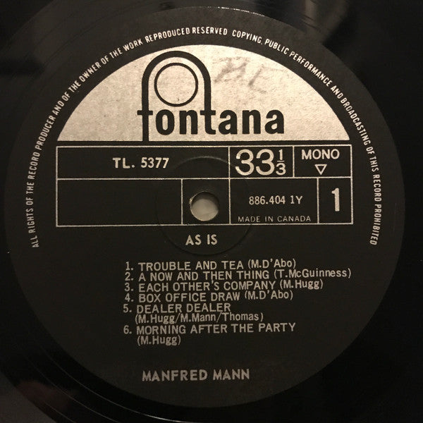 Manfred Mann : As Is (LP, Album, Mono)