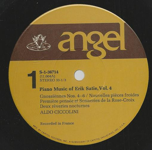 Erik Satie, Aldo Ciccolini : Piano Music Of Erik Satie, Vol. 4 (LP, Album)