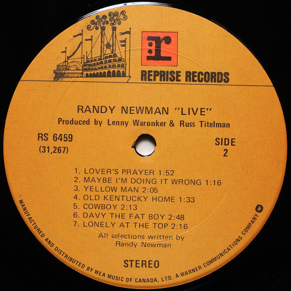 Randy Newman : Live (LP, Album, RE)