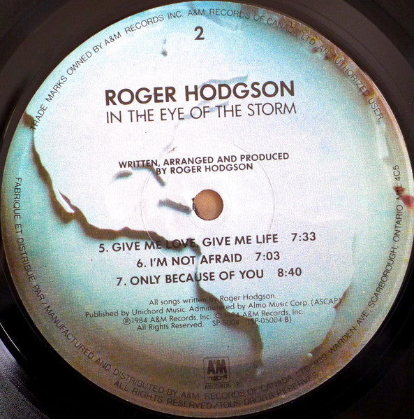 Roger Hodgson : In The Eye Of The Storm (LP, Album)