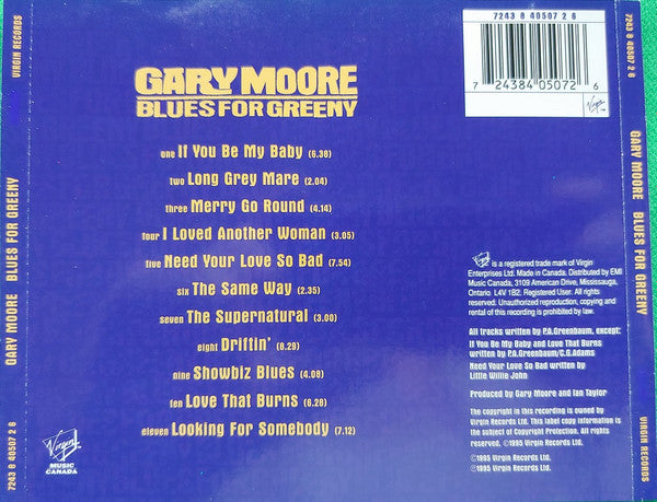 Gary Moore : Blues For Greeny (CD, Album)