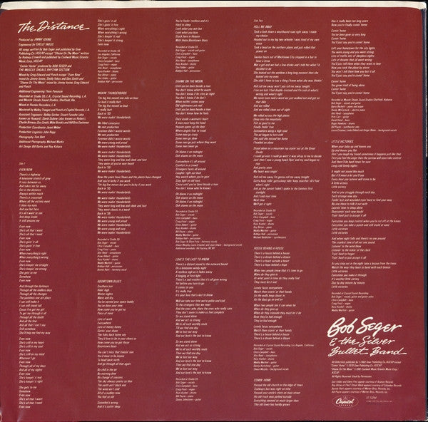 Bob Seger And The Silver Bullet Band : The Distance (LP, Album)