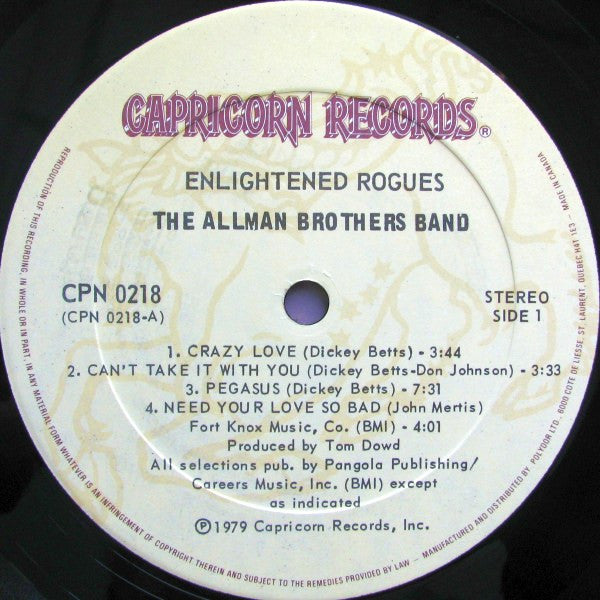 The Allman Brothers Band : Enlightened Rogues (LP, Album, Gat)