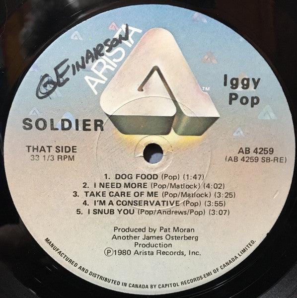 Iggy Pop : Soldier (LP, Album)