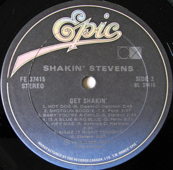 Shakin' Stevens : Get Shakin' (LP, Comp, CX )