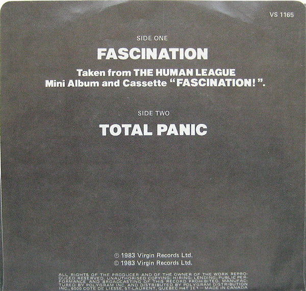 The Human League : (Keep Feeling) Fascination (7", Single)
