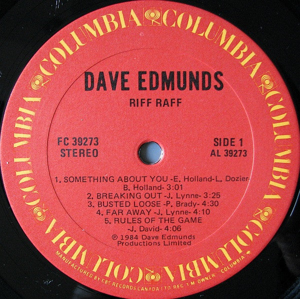 Dave Edmunds : Riff Raff (LP, Album)