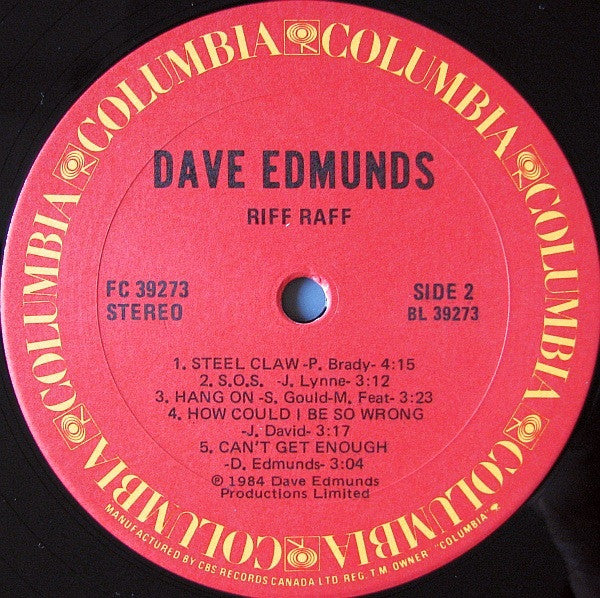 Dave Edmunds : Riff Raff (LP, Album)