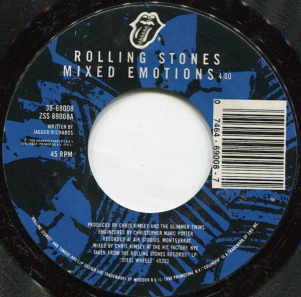 Rolling Stones* : Mixed Emotions (7", Single, Styrene, Car)