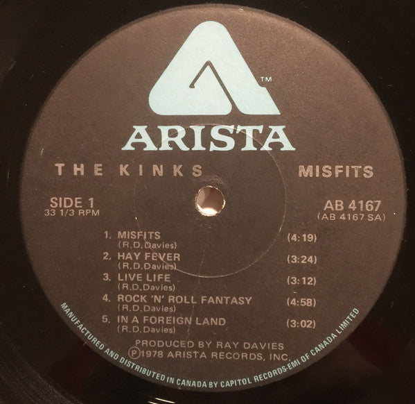 The Kinks : Misfits (LP, Album)
