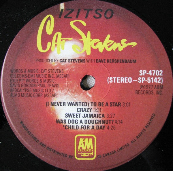 Cat Stevens : Izitso (LP, Album, Gat)
