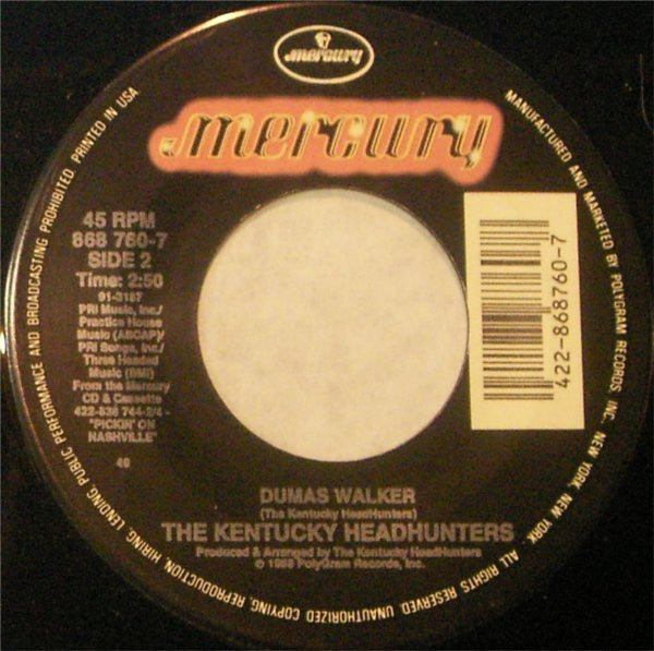 The Kentucky Headhunters : It's Chitlin' Time / Dumas Walker (7", 49)