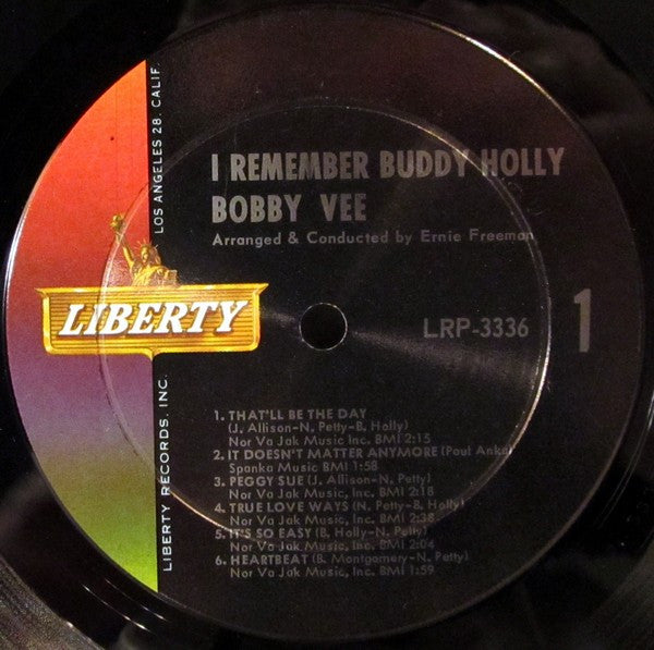 Bobby Vee : I Remember Buddy Holly (LP, Album, Mono)