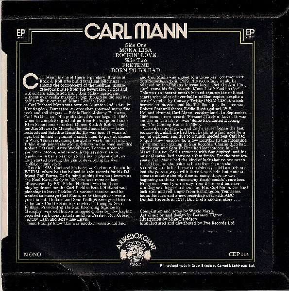 Carl Mann : Carl Mann (7", EP, Mono)