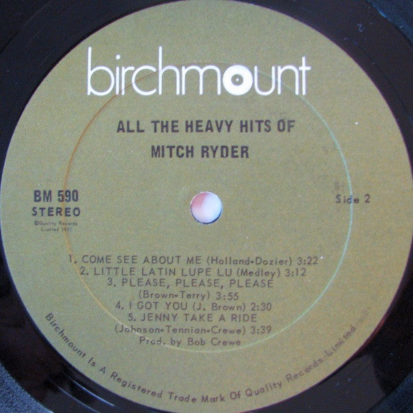 Mitch Ryder : All The Heavy Hits Of Mitch Ryder (LP, Comp, Gra)