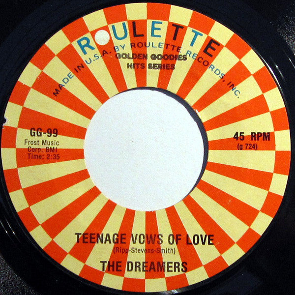 The Temptations (2) / The Dreamers (12) : Barbara / Teenage Vows Of Love (7", Single)