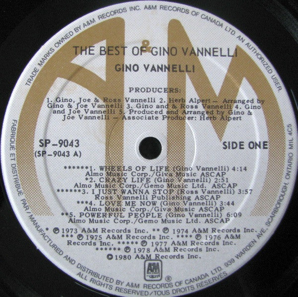 Gino Vannelli : The Best Of Gino Vannelli (LP, Comp)