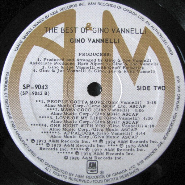 Gino Vannelli : The Best Of Gino Vannelli (LP, Comp)