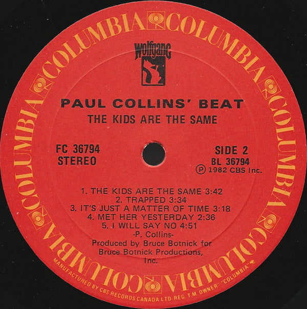 Paul Collins' Beat : The Kids Are The Same (LP, Album)
