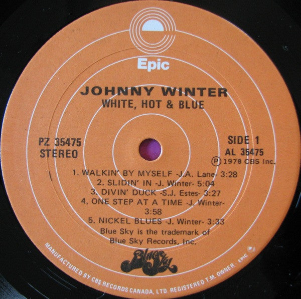 Johnny Winter : White, Hot & Blue (LP, Album)