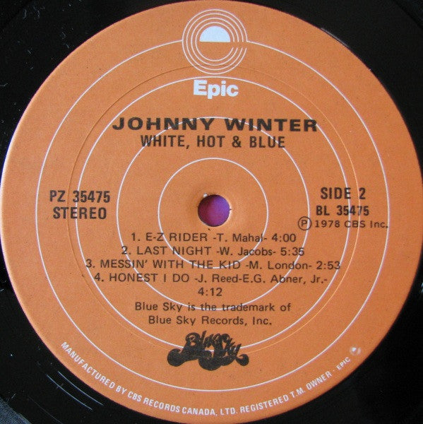 Johnny Winter : White, Hot & Blue (LP, Album)
