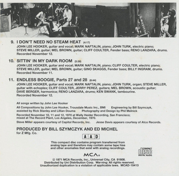 John Lee Hooker : Endless Boogie (CD, Album, RE)