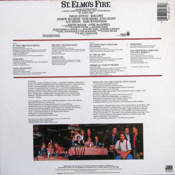 Various : St. Elmo's Fire - Original Motion Picture Soundtrack (LP)