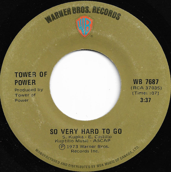 Tower Of Power : So Very Hard To Go / Clean Slate (7", Single)