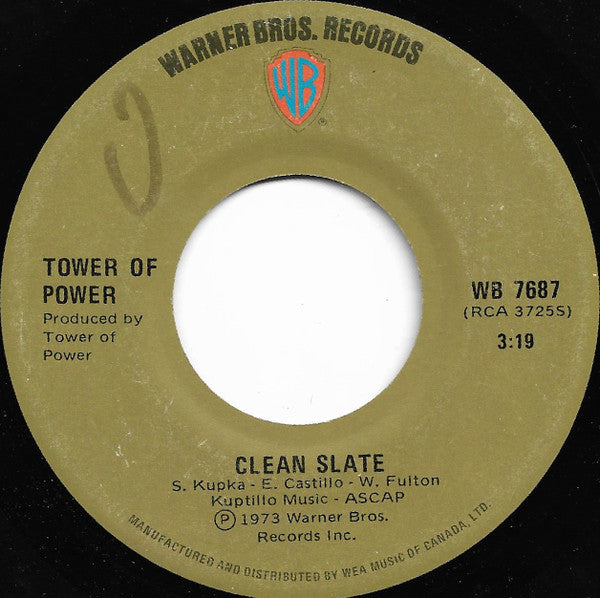 Tower Of Power : So Very Hard To Go / Clean Slate (7", Single)