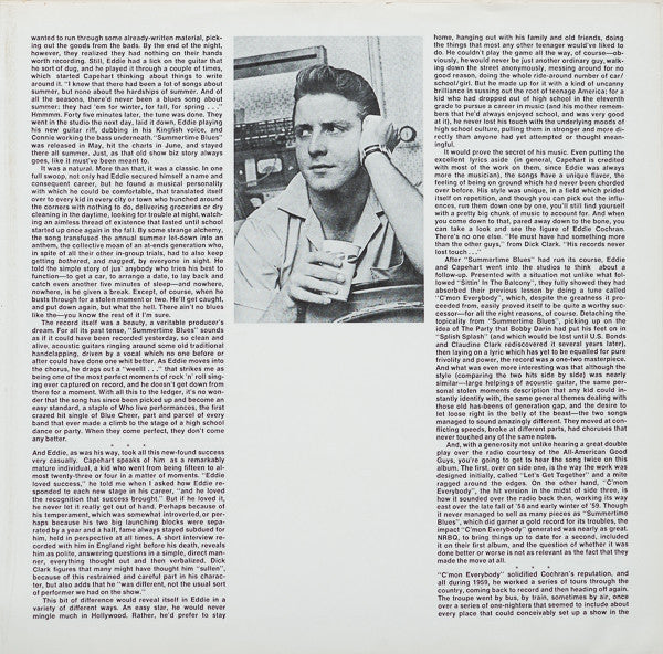 Eddie Cochran : Legendary Masters Series #4 (2xLP, Comp, Mono, All)
